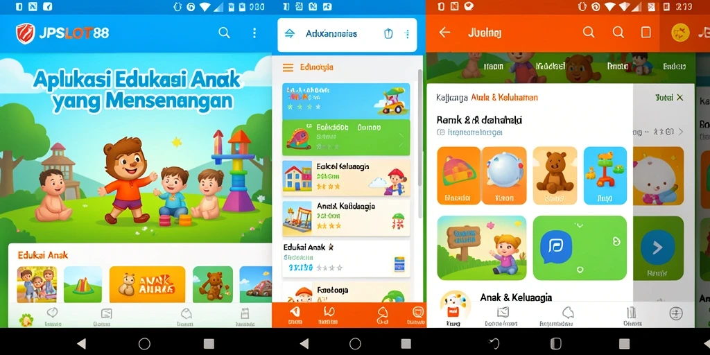 Antarmuka menarik aplikasi Edukasi Anak JPSLOT88.