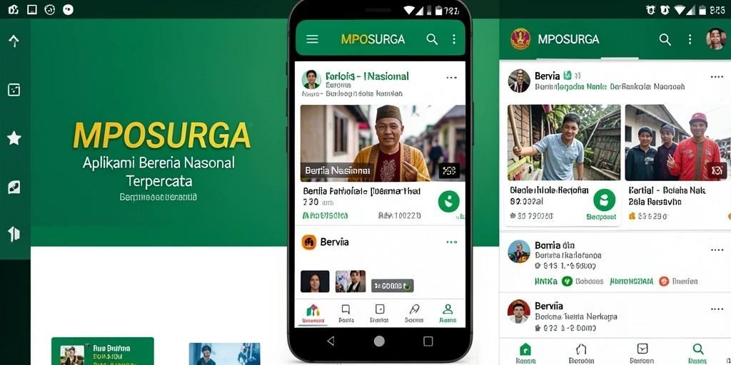 Tampilan antarmuka aplikasi MPOSURGA yang menampilkan berita nasional.