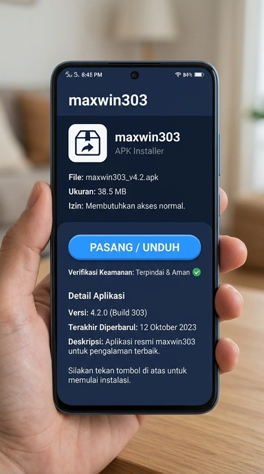 Tampilan halaman APK maxwin303