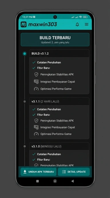 Tampilan riwayat versi maxwin303